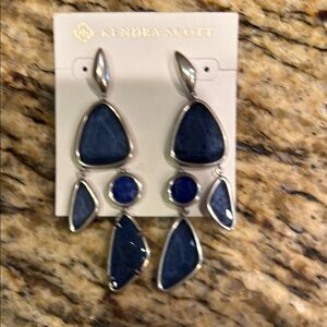 Kendra Scott Blue and Silver Drop Earrings